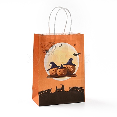 Halloween Theme Kraft Paper Gift Bags CARB-A006-01H-1