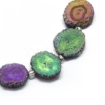 Natural Druzy Quartz Crystal Beads Strands G-F582-A07-1