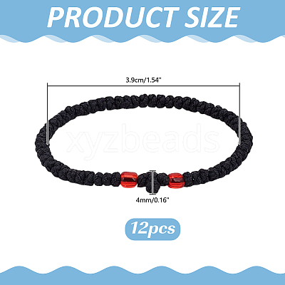 12Pcs Adjustable Polyester Braided Bead Bracelets for Men Women BJEW-HY0002-70A-1