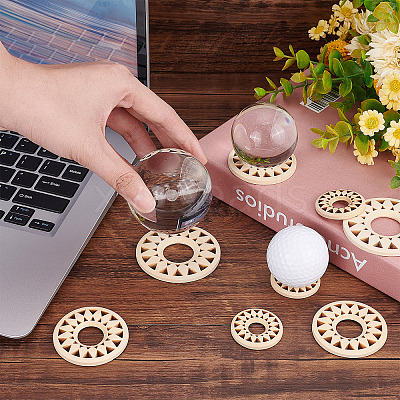 50Pcs 3 Styles Wood Hollow Pendants WOOD-CP0001-03-1