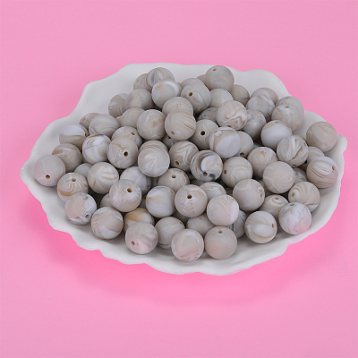 Round Silicone Focal Beads SI-JX0046A-69-1