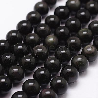 Natural Rainbow Obsidian Beads Strands G-D838-14mm-04-1