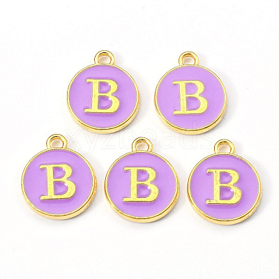 Golden Plated Alloy Enamel Charms X-ENAM-S118-10B-1