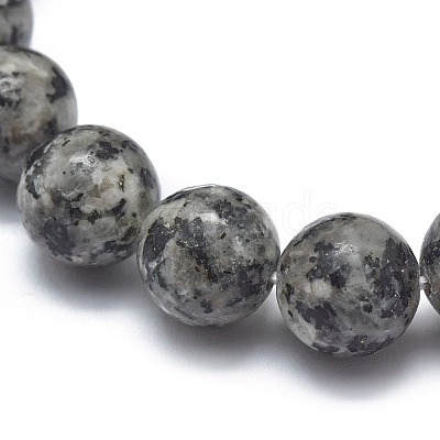 Natural Sesame Jasper/Kiwi Jasper Bead Stretch Bracelets X-BJEW-K212-A-033-1