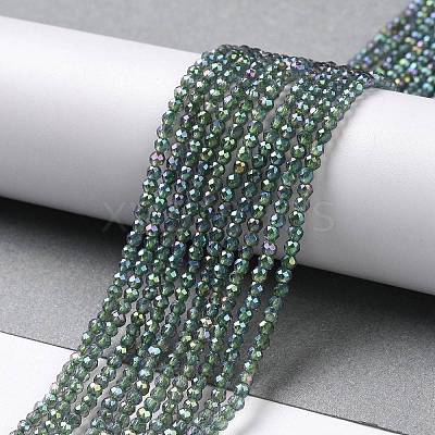 Electroplate Transparent Glass Beads Strands X-GLAA-H021-01A-FR01-1