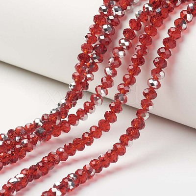 Electroplate Transparent Glass Beads Strands EGLA-A034-T6mm-M05-1