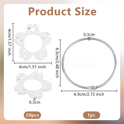 20Pcs Acrylic Floss Bobbin TOOL-OC0001-92D-1