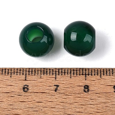 Natural Green Onyx Agate European Beads G-Q602-09A-03-1