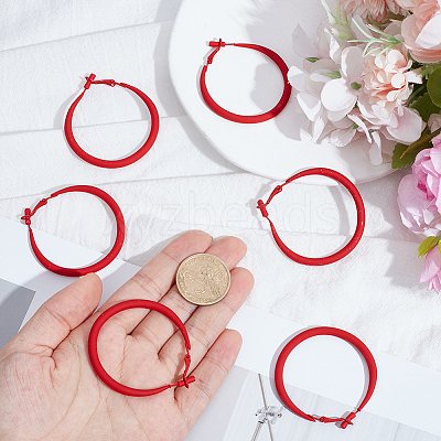 3 Pairs Spray Painted Alloy Hoop Earrings EJEW-SP0001-21C-1