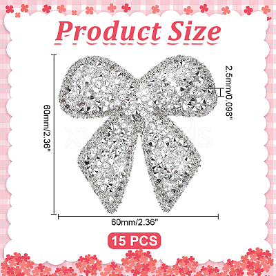 15Pcs Rhinestone Embroider Self-adhesion Thread Iron on/Sew On Patches PATC-ME0001-41A-1