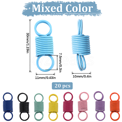 20Pcs Baking Paint Alloy Spring Connector Charms FIND-SC0008-33-1