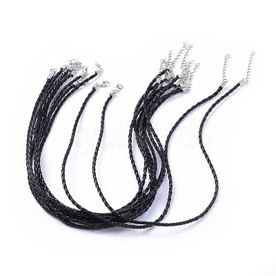 Trendy Braided Imitation Leather Necklace Making X-NJEW-S105-017-1