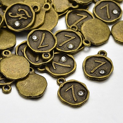 Antique Bronze Plated Alloy Rhinestone Charms LS-ALRI-J153-07-NF-1