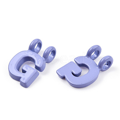 Rack Plating Spray Painted Alloy 2-Loop Link Pendants PALLOY-N176-01G-1