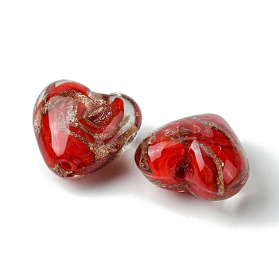 Handmade Gold Sand Lampwork Beads FOIL-B001-06C-1