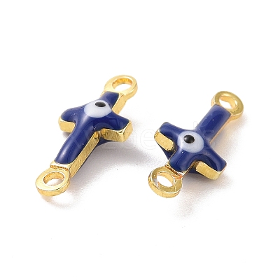 Brass Enamel Connector Charms KK-J302-08G-06-1