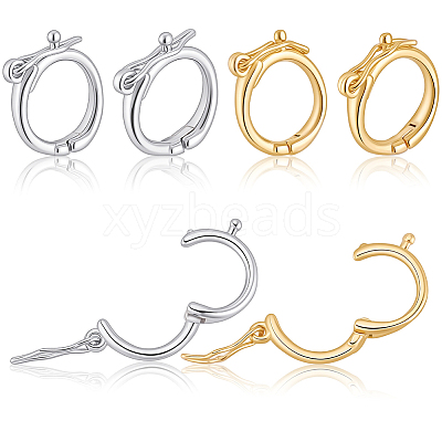 8Pcs 2 Colors Brass Twister Clasps KK-BBC0023-80-1