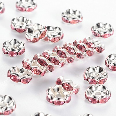 Brass Grade A Rhinestone Spacer Beads RSB030NF-07-1