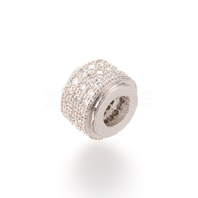 Brass Micro Pave Cubic Zirconia Beads X-ZIRC-S053-YS013-2-1