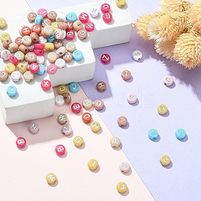 Opaque Mixed Color Acrylic Beads MACR-YW0002-48B-1