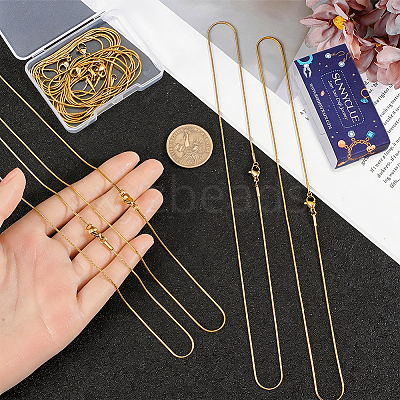 12Pcs 0.9MM 304 Stainless Steel Snake Chain Necklace Making STAS-SC0021-57G-1