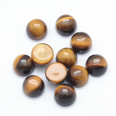 Natural Tiger Eye Cabochons G-P393-R25-6mm-1