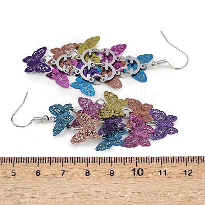 430 Stainless Steel Butterfly Dangle Earrings EJEW-A137-05P-01-1