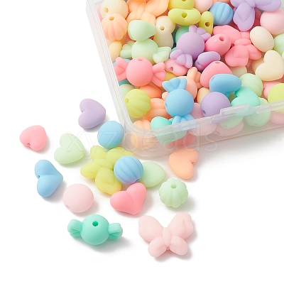 Rubberized Style Acrylic Beads SACR-FS0001-12-1