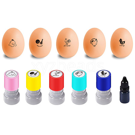 5Pcs 5 Styles Plastic Rubber Stamps DIY-WH0516-007-1