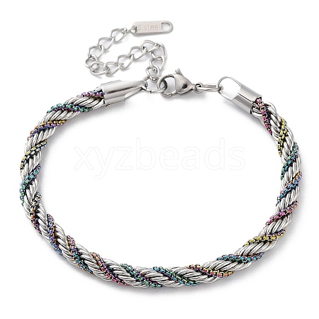 304 Stainless Steel Rope Chain Bracelets for Women BJEW-G712-14A-PRC-1