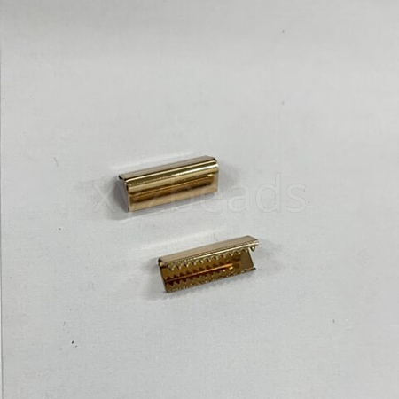 Brass Ribbon Crimp Ends KK-WH0034-52KCG-01-1