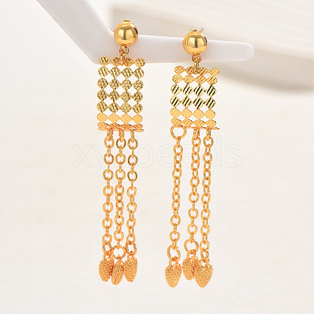 Cable Chain with Heart Tassel Dangle Earrings for Women CM9283-1