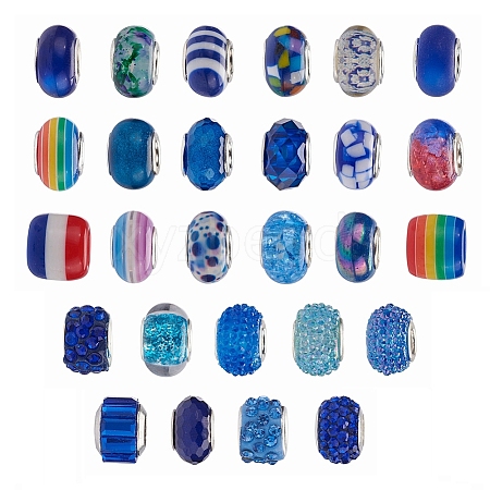 Acrylic & Resin & Polymer Clay Rhinestone European Beads FPDL-S015-04G-1