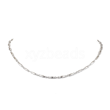 Non-Tarnish 304 Stainless Steel Bar Link Chain Necklaces NJEW-JN04927-02-1