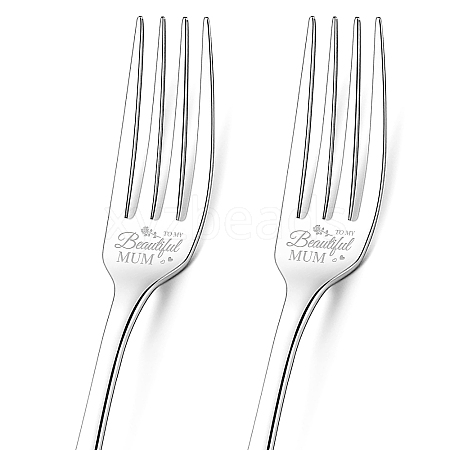 Globleland 1 Set 2Pcs 304 Stainless Steel Fork AJEW-GL0001-19-046-1