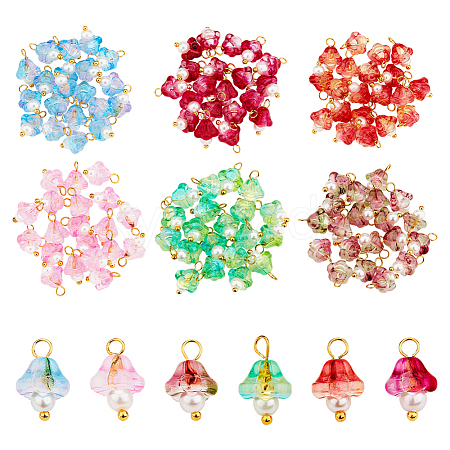 CHGCRAFT 120Pcs 6 Colors Electroplate Glass Charms FIND-CA0005-92-1