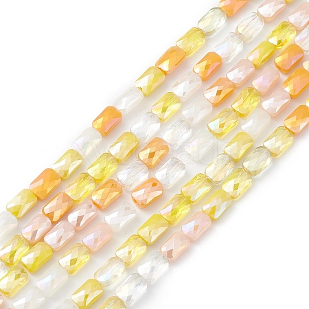 Gradient Color Electroplate Glass Bead Strands X1-GLAA-E042-01C-1