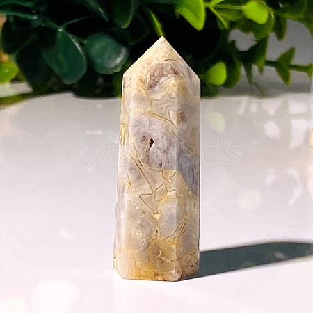 Point Tower Natural Crazy Agate Healing Stone Wands PW-WG55231-02-1