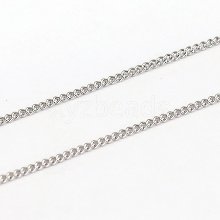 Tarnish Resistant 304 Stainless Steel Curb Chains CHS-L001-59-0.3mm-1