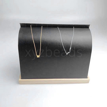 Wood Covered with PU Leather Necklace Display Stands NDIS-A002-01B-1