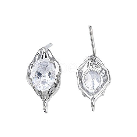 Brass Stud Earring Findings LS-X-KK-N232-434P-1