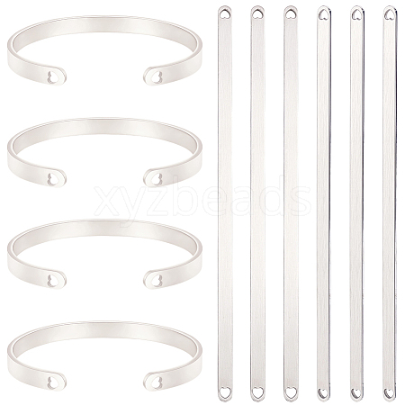 6Pcs Stainless Steel Blank Cuff Bangles MAK-BBC0001-32P-1