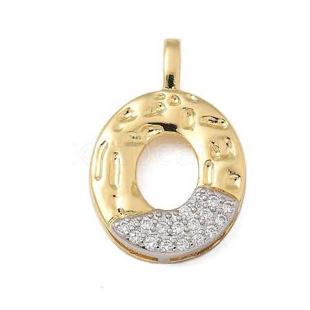 Brass Micro Pave Cubic Zirconia Pendants KK-B126-02G-O-1