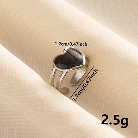 Stylish 304 Stainless Steel Enamel Cuff Ring KZ3885-1-1