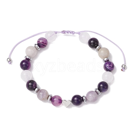 Gemstone Braided Bead Bracelets for Women Girl BJEW-JB11141-04-1