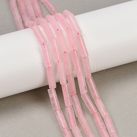 Natural Rose Quartz Column Beads Strands G-F247-08-A-1