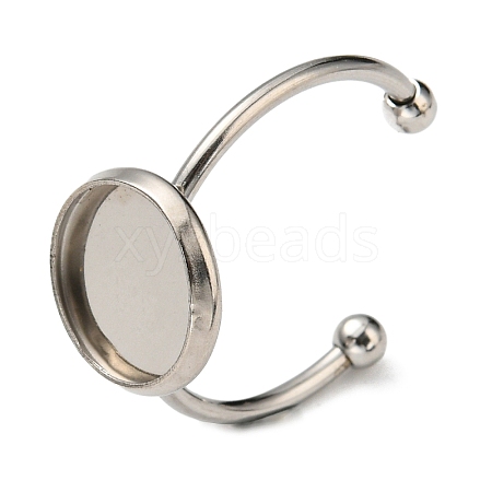 304 Stainless Steel Open Cuff Ring Findings STAS-H215-01B-P-1