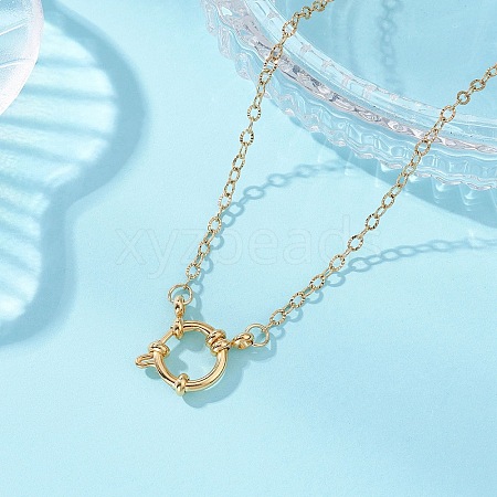 2.5MM 304 Stainless Steel Textured Cable Chain Necklaces with Spring Ring Clasps NJEW-JN05710-1