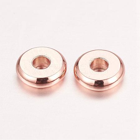 Real Rose Gold Plated Brass Spacer Beads KK-E702-22RG-NF-1