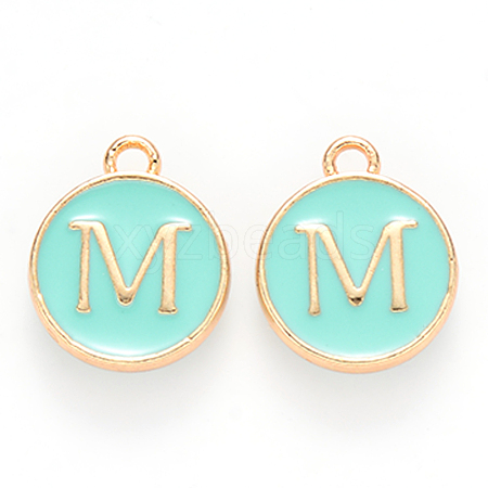 Golden Plated Alloy Enamel Charms ENAM-S118-05M-1